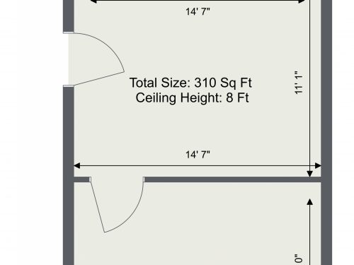 E3 Autumn St 1st Flr Studio 310 Sq ft – Floor Plan