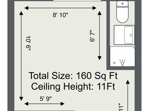 E3 Wick Lane Studios 160 Sq Ft Floor Plan