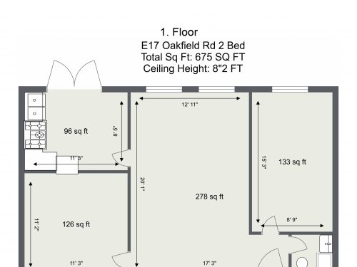 E17 Oakfield Rd 2 Bed – 1. Floor – Floor Plan