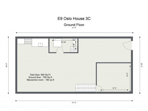 E9 Oslo House 3C – Ground Floor – 2D Floor Plan