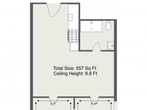 E9 London Fields 2 Bed Flat – Floor Plan