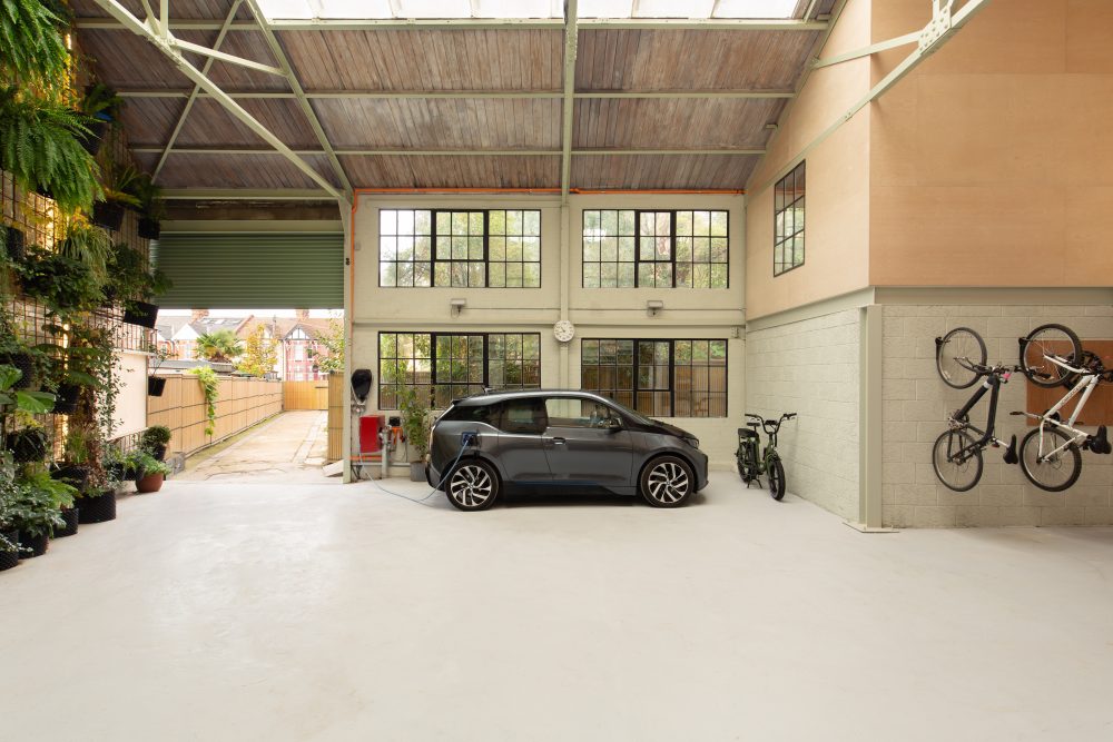 Triple height courtyard, living wall & EV Charging