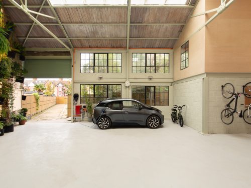 Triple height courtyard, living wall & EV Charging